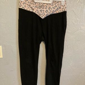 Black / cheetah large size yoga pants